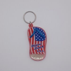 VINTAGE Miami Beach USA Keychain